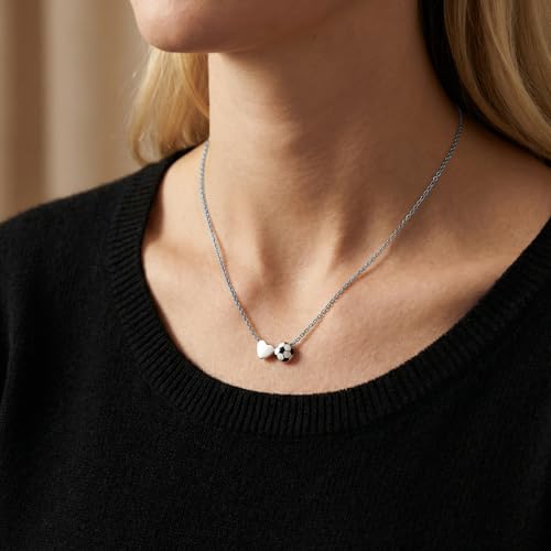 ZYEKIU Naszyjnik męski choker, łańcuszek damski, łańcuszek kulkowy, sportowy, wisiorek, biżuteria, prezent dla piłki nożnej, 41-50 cm, koszulka piłkarska, wisiorek dla mężczyzn i chłopców, 41cm