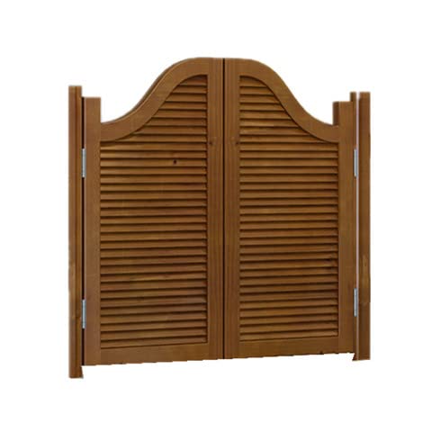 Miuxe Cafe Swinging Doors, Retro Louvered Saloon Swing Doors | Saloon Western Style Swinging Bar Pub Solid Wood Cafe Doors, Auto Close Fence Half Waist Doors