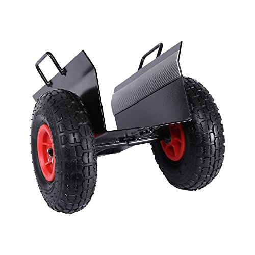 Heavy Duty Panel Dolly, Extended Model Slab Dolly W/Handle & 2 10" Pneumatic Wheels 600Lbs Capacity For Drywall Sheet Heavy Appliance & Material Handling All Terrain Moving Cart Panel Dolly - Black #TOP1