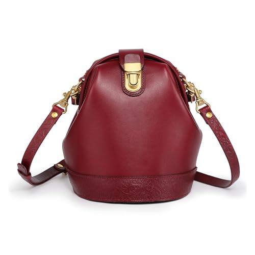 Image of OLD TREND Doctor Bucket Crossbody Handbag | Luxurious and Versatile Bag for Women | Genuine Cowhide Leather