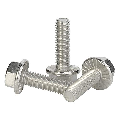 Image of 20 PCS M8 x 25mm Flanged Hex Head Bolts Flange Hexagon Screws, Stainless Steel A2, DIN 6921