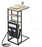 ZEXVIDA スリムサイドテーブル 純木 幅40×奥行18×高さ55cm 収納 Amazon｜ZEXVIDA スリムサイドテーブル 幅18cm コンパクト 3段収納