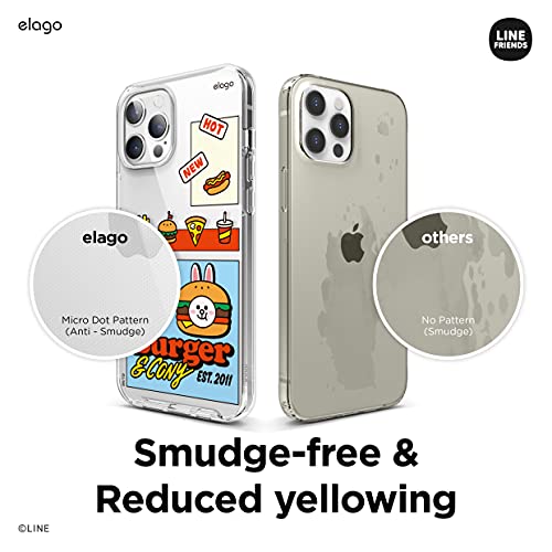 Elago L Line Friends Burger Time Hybrid Case Compatible With Iphone 12 Pro Max 6.7 Inch, Full Body Protection (Screen & Camera Protection) [Official Merchandise] (Cony) #TOP4