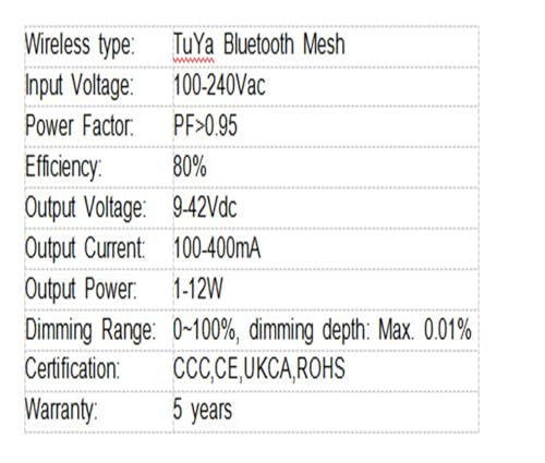 Transformateur LED Bluetooth Mesh pour variation fluide 12W 100-240V courant constant - 3