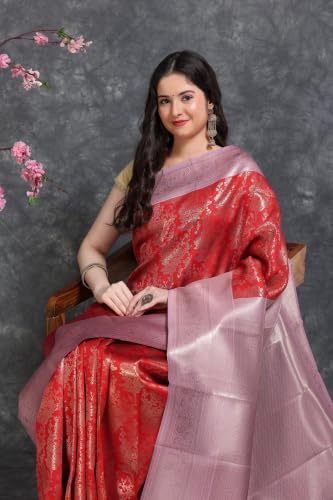 HerClozet red kanjivaram silk saree – image 7
