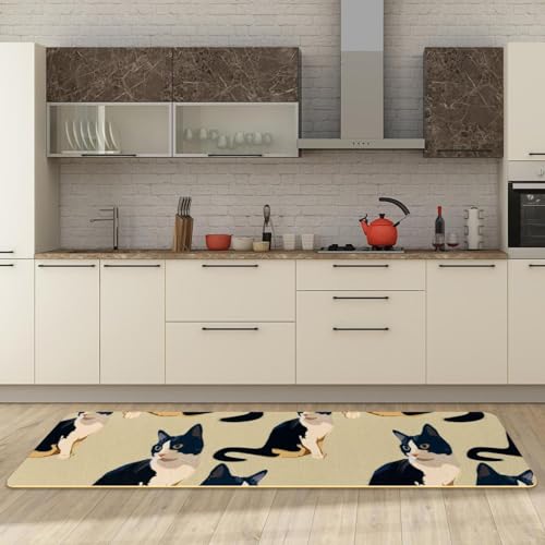 Tapete de cocina de pelo negro lavable pack de 2 alfombras para cocina y pasillo 6