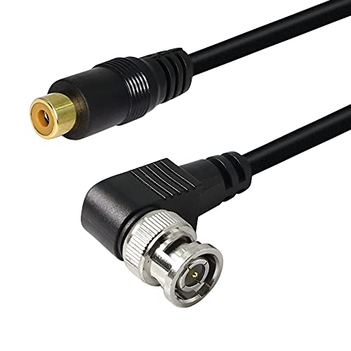 PNGKNYOCN BNC to RCA Connector Cable 75 Ohm Right Angle Coaxial BNC Male to RCA Female Video Cable for Surveillance CCTV Camera System from DVR to TV?35cm?