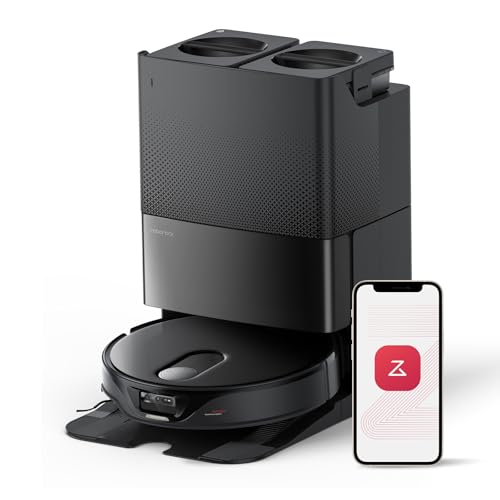 roborock Qrevo Slim Robot Vacuum and Mop Combo, 8.2cm Ultra-Slim, 3D Sensing Tech, Advanced Obstacle Recognition, 11,000Pa Suction, FlexiArm Side Brush & Mop, Auto Mop Washing & Drying, Self