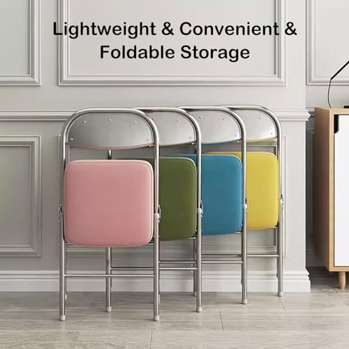 2 Pack Portable Chair Foldable,Foldable Dining Chairs with Upholstered Seat,Commercial Guest Chairs,