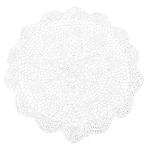 GLFLOW Napperons ronds vintage en dentelle au crochet, 25-60 cm de diamètre, fait à la main, design creux pour la maison, la salle à manger ou la...