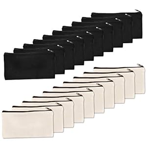 20 Stks DIY Canvas Etui, Canvas Make-up Tas, Sublimatie Blanks, Canvas Potlood Etui, Katoenen Tassen, DIY Ambachtelijke…