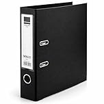 MKGT A4 Lever Arch File 75mm Spine – Heavy Duty Metal Lever Arch Mechanism, Strong Ring Binder Folder with Thumb Hole & Spine Label for Office, School & Home Filing (Black, Pack of 1)