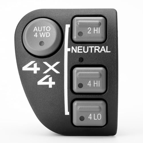 Four Wheel Drive Selector Switch for 1998-2005 Chevy Blazer 1998-2004 S10 Pickup, 1998-2001 GMC Jimmy 1998-2004 Sonoma, 1998-2001 Oldsmobil Bravada 4x4 Transfer Case Button 15708958 19244092 SW2170