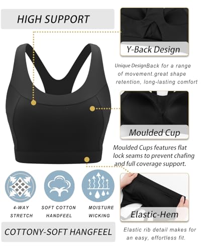 RUNNING GIRL Sports Bras for Women High Support,Racerback Molded Cup Sports Bra with Sewn in Pads 6