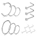 D.Bella Silver Nose Ring Hoop 18 Gauge-Nose Ring Hoop 8mm 10mm 12mm Nose Screws and Clear Nose Studs
