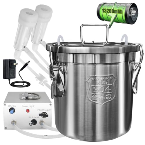 Hantop Goat Milking Machine, Rechargeable Battery Powered Pulsating Vacuum Pump Goat Milker (12 Litre)