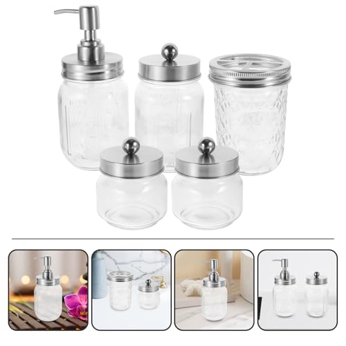 Dispensador de jabón de vidrio y acero inoxidable para baño y hogar 8