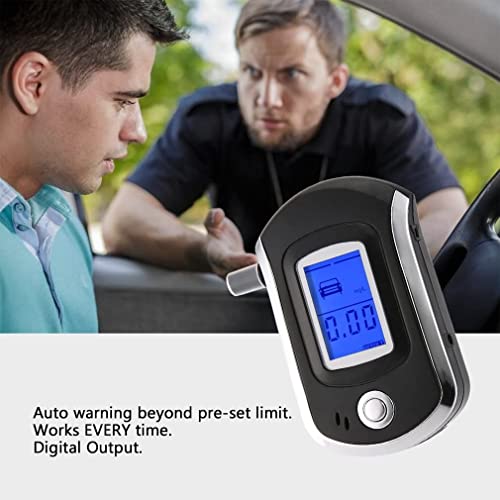 Image of Professional Alcohol Tester Digital Display Breath Analyzer High-Precision Breathalyzer Audible Alert with LCD Display Alcohol Detector (Model: S-6)