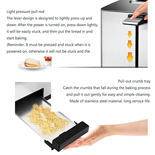 Máquinas de Fazer Pão Torradeira Aço Inoxidável 4 Fatias, Torradeira Comercial Doméstica Para Hotel,