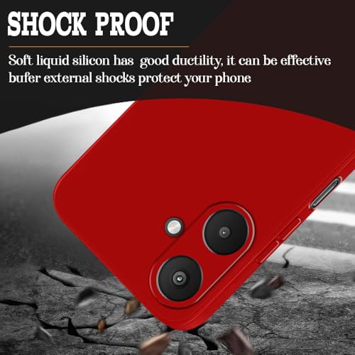 Image of Back Cover for Mi Redmi 13C 5G / Poco M6 5G | Full Camera Protection | Premium Liquid Silicon Case | Flexible Bumper Case for Mi Redmi 13C 5G / Poco M6 5G (Red)