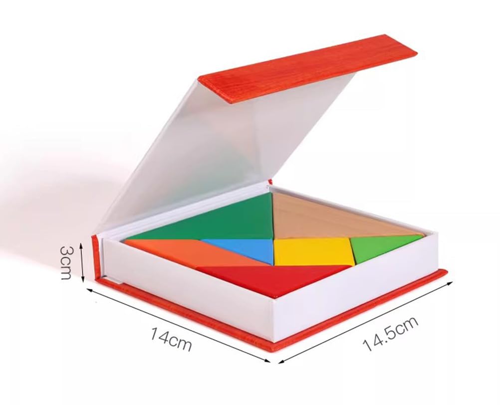 Montessori - Rompecabezas de madera Tangram, formas geométricas Tangram Games