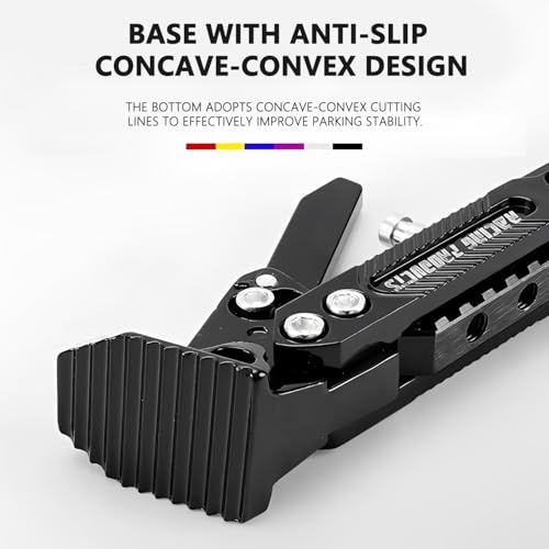Image of Mokuo Universal Adjustable Motorcycle Kickstand - CNC Aluminum Alloy, Height-Adjustable Side Stand with Non-Slip Foot for Motorcycles, Motocross,Mopeds,Scooters & Pit Bikes(Custom Version: Red 19cm)
