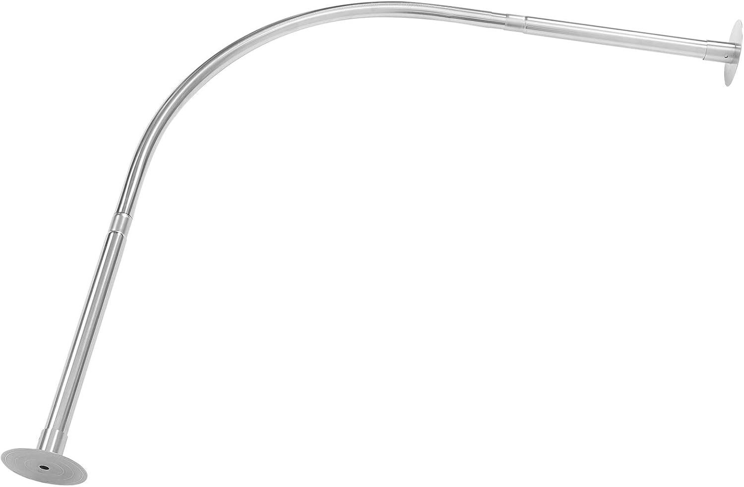 Housoutil Curved Telescoping Shower Curtain Rod No Drill Retractable Bathroom Tension Rod Adjustable for Bathtub and Window Curtains
