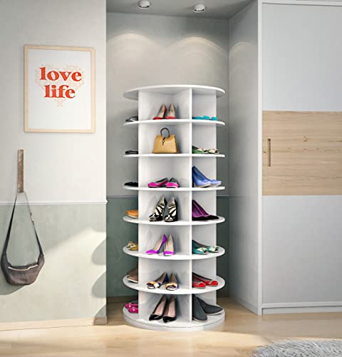 Weinstein Storage Rotating Shoe Rack 360° Original, Spinning Shoe Rack, Rotating Shoe Rack Tower, Lazy Susan, Reloving, Shoe Rack,Original 7-Tier Hold Over 35 Pairs Of Shoes #TOP2