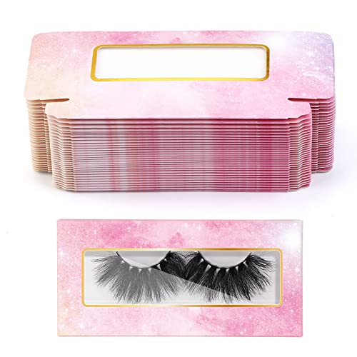 MAGEFY 30 Piece Eyelash Packaging Box - Glitter Paper Lash Case (Pink)