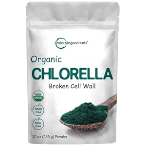 Micro Ingredients Organic Chlorella Powder, 10 Ounce, Broken Cell Wall, Rich in Vegan Proteins & Vitamins, Raw, Bulk…