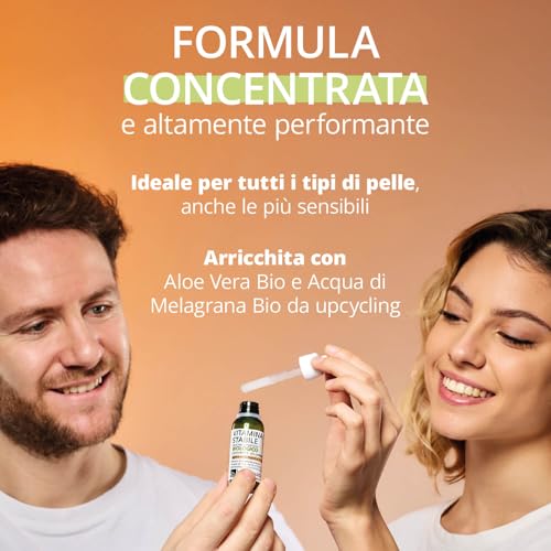 La Saponaria | Vitamina C Siero viso illuminante e antimacchia, Schiarisce le macchie e compatta la texture, Antiossidante, Ideale per tutti i tipi di pelle, 30ml - 5