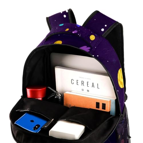 Mochila escolar impermeable con diseño de cielo estrellado para portátiles y libros de texto 4