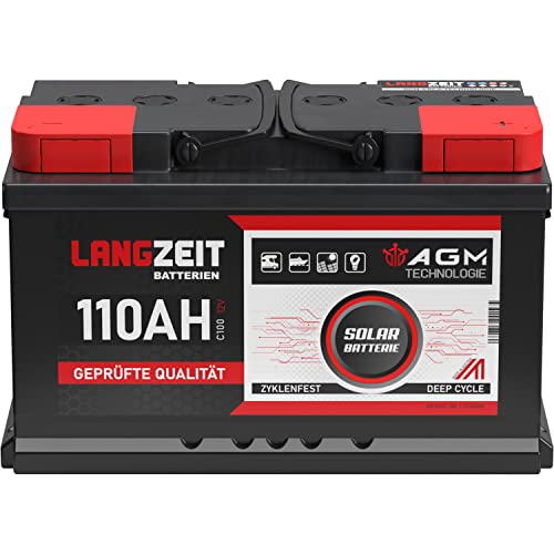 AGM-Batterie 110Ah 12V für Solaranwendungen und Wohnmobile