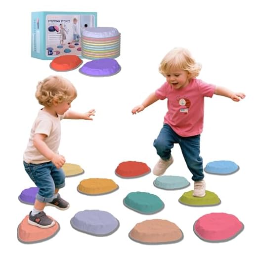 Stepping Stones for Kids, 12 PCS Balance Stepping Stones for Toddlers, Non-Slip Obstacle Course Sensory Toys Indoor Outdoor, Balance River Toys for Birthday, Children's Day and Christmas Gift