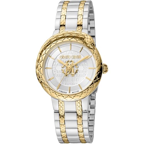 Roberto Cavalli by Franck Muller Reloj Analógico para Mujeres de Cuarzo con Correa en Acero Inoxidable RV1L189M0071