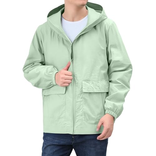 , VaiKanhai Sportjacke Mode Für Herren Leichte Jacken für Männer,Sun 50+ Shirts Einfarbig Durchgehender Reißverschluss Komfort Rash Guard Hoodies Pulli Regenjacken Für Sweatjacke