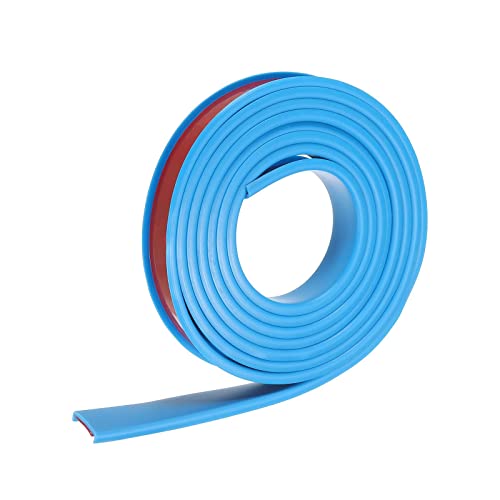 Image of uxcell U Shape Furniture Edge Banding, 2M Self Adhesive Flexible Edging Trim, 5x18mm TPE Edge Guards for Cabinets Furniture Repair Restoration, Blue