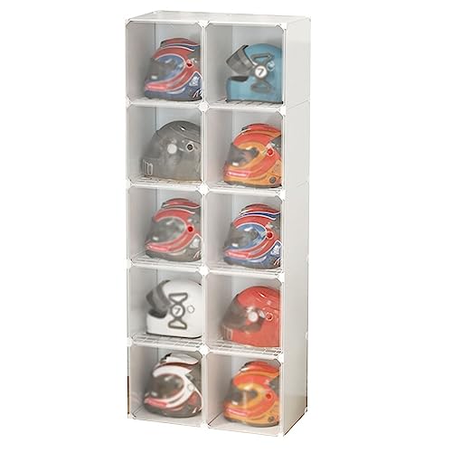 Acrylic Motorcycle Helmet Display Case - Protective Storage Cabinet for Collectible Helmets, Dust-Free Showcase, Perfect for Home or Shop Display