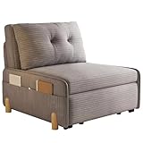 【Construction robuste et solide】Soutenu par un cadre en acier au carbone, une base épaisse et des lattes en acier haute résistance, ce canapé-lit gigogne peut supporter 400 kg. Ses pieds en bois massif et ses roulettes souples garantissent durabilité et mobilité