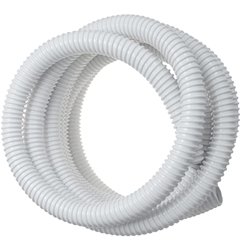 AERZETIX - C62376 - Gaine de Protection annelée renforcée 4.50 m x Ø25 mm pour câble - en Techno polymère autoextinguible résistance aux UV - Flexible Fil électrique Faisceaux - Couleur Blanc