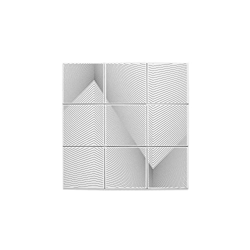 Carreaux céramique 10,8x10,8 cm lot de 9 avec motifs géométriques et design lignes