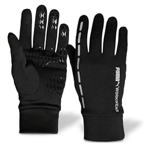 PUMA Workwear Handschuhe Herren Winter - Touchscreen tauglich - Mit Rutschfester Haptik - Warme Fleece Winterhandschuhe für Outdoor Sport, Laufen - Arbeitshandschuhe - Geschenke für Männer - Gr. M