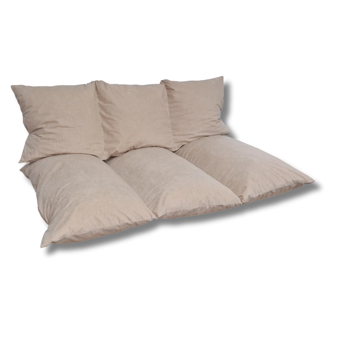 Natalia Spzoo Set di cuscini per pallet, Seduta 120x80, Schienale 120x40 (Set: Seduta + Schienale, Beige)
