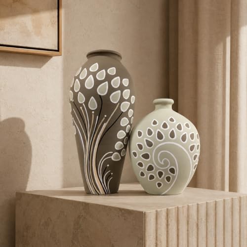 Best Decorative Vases: Glass vs Ceramic 98 Artysta Hand-Painted Terracotta Flower Vases Set of 2 | Decorativ...