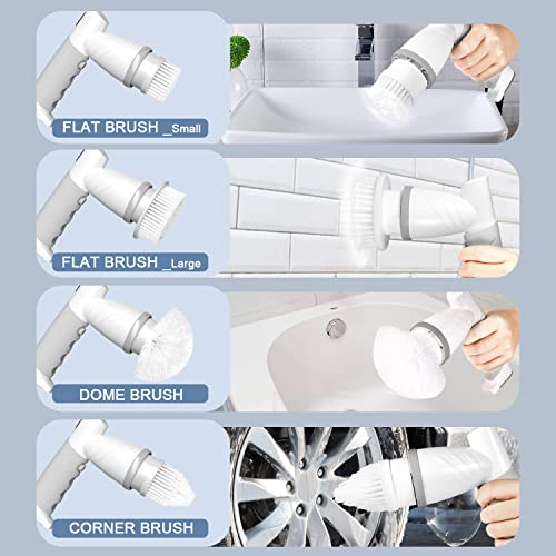 Iezfix Electric Spin Scrubber, Bathroom Scrubber Electric Cleaning Brush X02 Pro, Dual-Speed Power Shower Scrubber Cleaner Brush With 9 Scrub Brush Heads For Cleaning Tub,Tile,Floor,Stove,Sink,Kitchen #TOP3