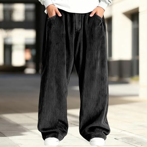 Pantalon en velours côtelé coupe classique droite pour homme vêtement quotidien confortable - 3