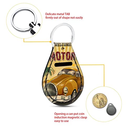 Giftpuzz Sugar Owls Cute Car Key Chain With Rings For Women Girls Coin Holder Design Neoprene Durable Keychain Premium Chapstick Id Card Keyrings Black Pink #TOP3