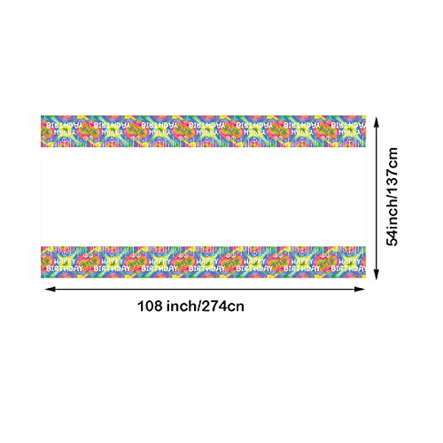 Subiaoy Tie Dye Tablecloth For Birthday Party,3 Packs Tie Dye Plastic Tablecloth Rectangle Tablecovers For Tie Dye Theme Birthday Party,Girl Adults Baby Shower Decorations,54" X108" #TOP4