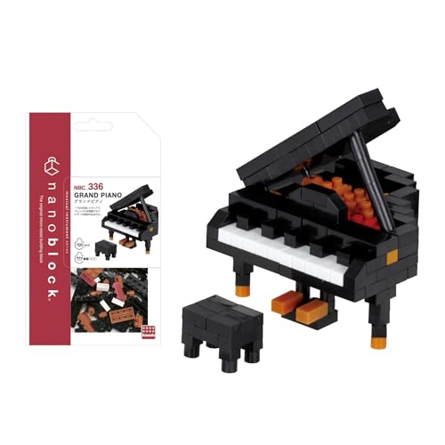 Bandai - Nanoblock - Grand Piano - Mini figurine en briques - Jeu de construction - Kit construction figurines instrument de musique en pixel - NBC336