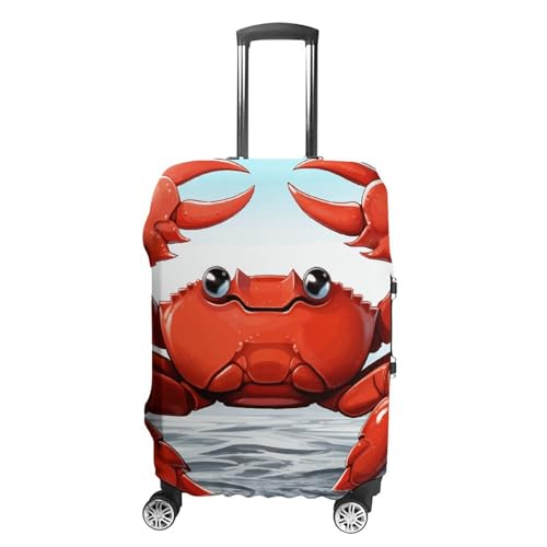 Luggage Cover Dustproof Anti-scratch Suitcase Cover Elastic Travel Suitcase Protector Cartoon Crab Washable Baggage Case Luggage Sleeves Fits 18-32 Inch Luggage